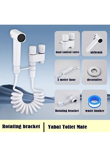 Fastbuy Challenger Siyah Çift Fonksiyonlu Yüksek Basınçlı Püskürtme Tabancası Seti Banyo Çamaşır Kiti Siyah