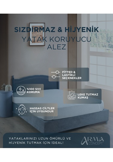 Tek Kişilik Sızdırmaz Yatak Koruyucu Alez Pratik Lastikli
