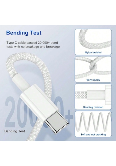 Pd 60w Hızlı Şarj Cihazı 6a Usb C Tipi C Kablo İphone Uyumlu 15/16 Pro Max Hı 1.5m