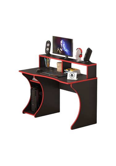 Yarım Ay Model Oyuncu Masası Gamer Masası 120x60 Cm Siyah