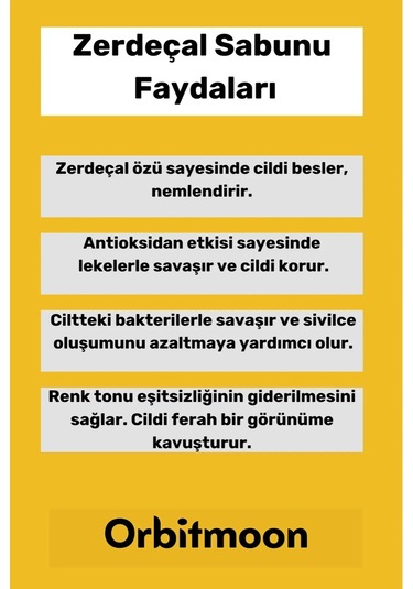 Özel Üretim Doğal El Yüz Saç Vücut Güzel Koku Leke Karşıtı Orijinal Zerdeçal Ekstraktı Sabunu 5 Adet