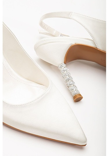 Saten Taşlı Özel Tasarım El Yapımı Stiletto Sedef