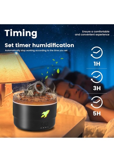 Geeksen Masaüstü Aromaterapi Nemlendirici: 2 Sprey Modu, Zamanlama Ve 7 Renkli Led Işık Fonksiyonu İle Ev Ve Ofis İçin Konfor Ortamı Oluşturucu