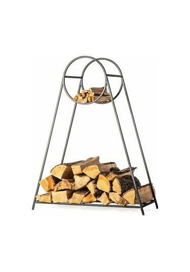 Soba Yanı Odunluk Metal Şömine Odunluğu Siyah