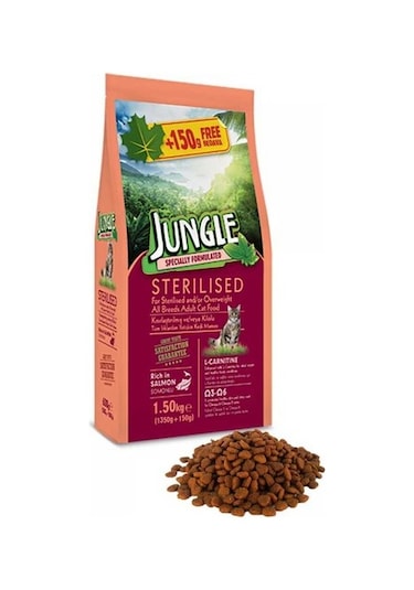 Jungle Sterilesed Somonlu Kısırlaştırılmış Yetişkin Kedi Maması 1500 G