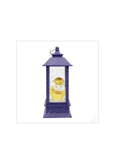 Uçuşan Simli,12,5cm X 5cm Led Işıklı Astronot Fener Küre - B