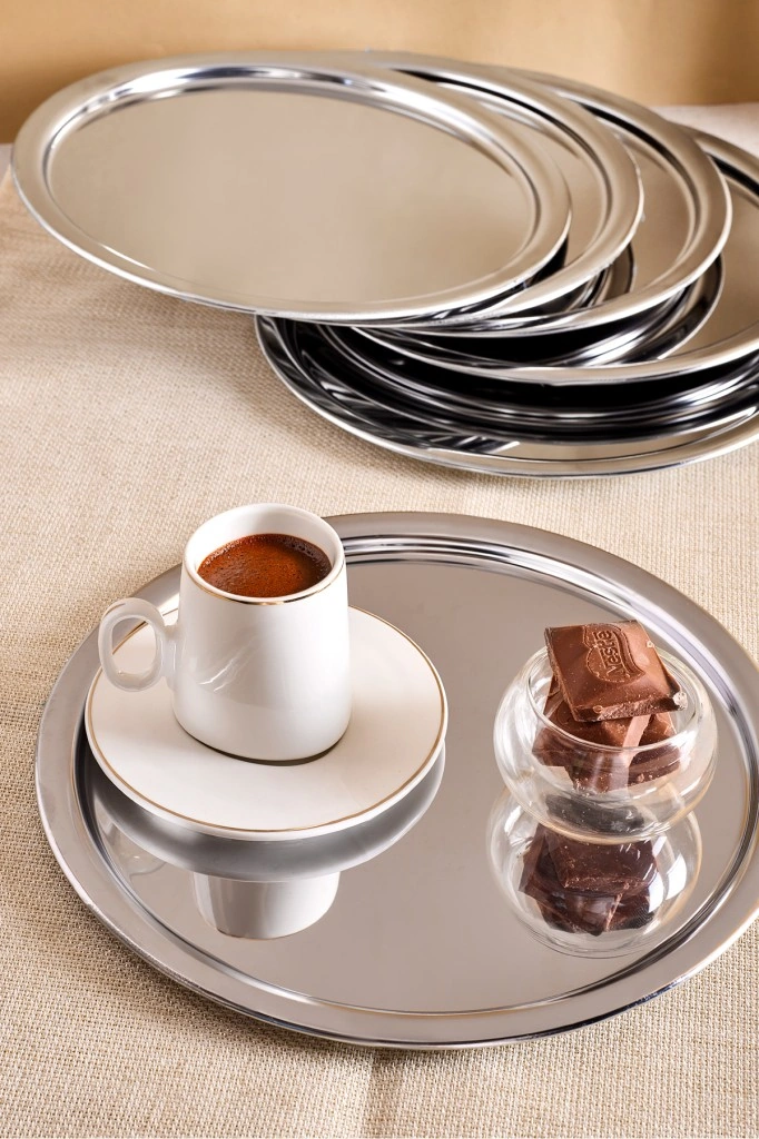 Perotti 60018 Paslanmaz Çelik 23x23 Sunum Tepsisi Gümüş