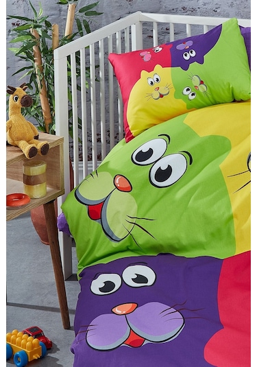 Bonjardinhome Dijital Baskılı 3d Pamuklu Bebek Nevresim Takımı Mor