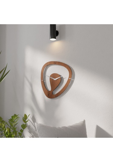 Minimal Şeffaf Pleksili Duvar Saati Kahverengi