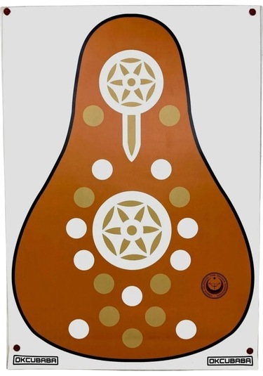 Okcubaba Vinil Geleneksel Okçuluk Hedef Yüzü 80x115 Cm Açık Kahve