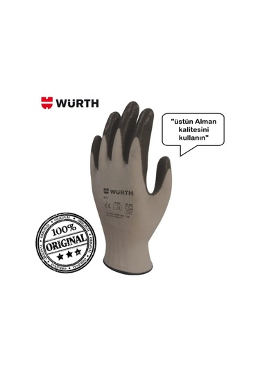 Würth Mekanikçi Iş Eldiveni Siyah 9/Large 48 Çift