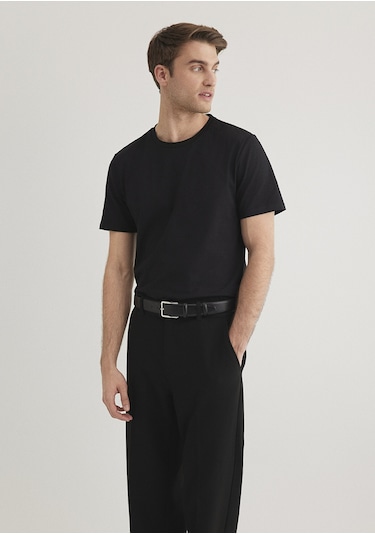 Mavi - Siyah Basic Tişört 061747-900-Siyah