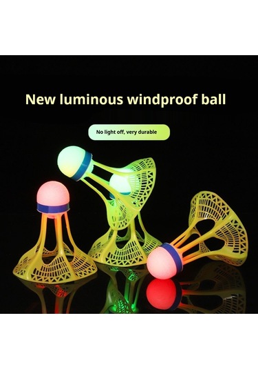 Geeksen Led Işıklı Nylon Badminton Topu, Rüzgar Direnci Ve Dayanıklılık, Kırmızı+yeşil 4 Adet, 48 Saat Pil Ömrü