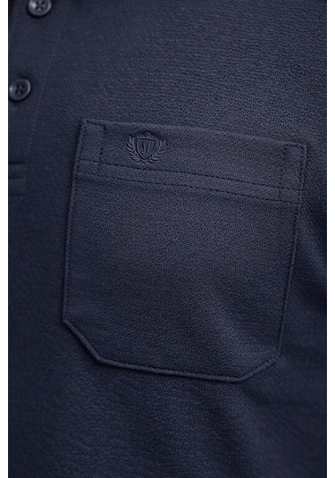 Classics Men Simenti Regular Fit Polo Yaka Uzun Kol Sweatshirt - 7566 Lacivert