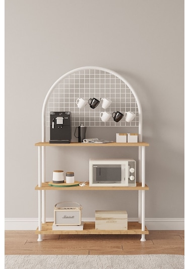 Çevir Kur Çok Amaçlı Kahve Köşesi Dolabı, Mutfak Standı, Mutfak Dolabı, Mutfak Düzenleyici 71 134 35 Atlantik Çam