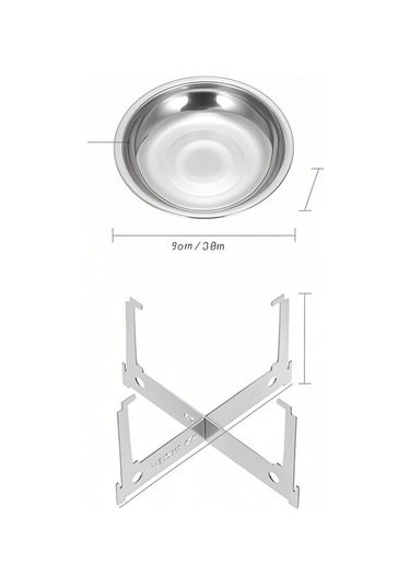Yifomall Küçük Çekirdekli Alkol Isıtma Tepsisi İle Katlanabilir Tutucu, Dış Mekan Kampı Ve Ev Kullanıma Uygun, Çelik Malzeme, 40ml Kapasite Gümüş