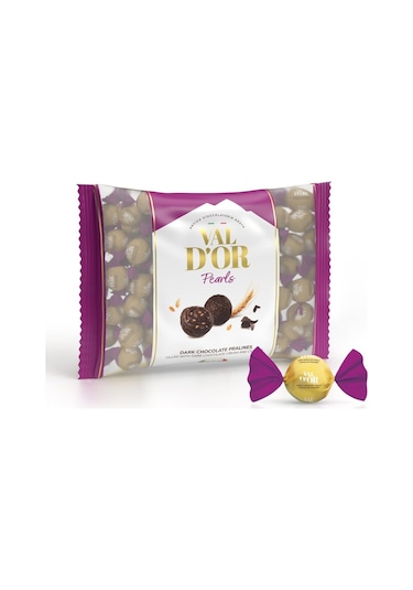 Val D Or Tahıl Patlaklı Bitter Çikolata Kreması Dolgulu Yuvarlak Çikolata 500 Gr. 1 Mor Poşet