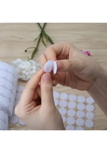 100 Adet Arkası Yapışkanlı Yuvarlak Cırt Cırtlı Bant, Kaliteli Ba