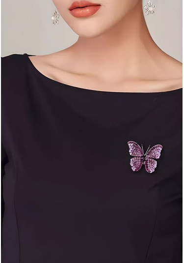 Beautiful Detail Broş Takı Kelebek 241001046 Violet
