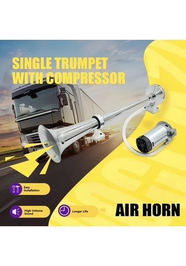 Xuweiwei 1 Adet Süper Yüksek Sesli Araba Kornaları Karavan Çanı Otomatik Aksesuar Dıy Kiti Evrensel Uyumluluk Dayanıklı Krom Kaplama Kolay Kurulum