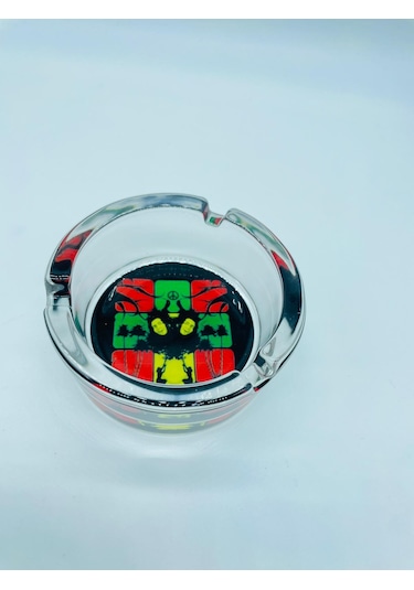 Alcan Marka Cam Küllük Isıyadayanıklı Bobmarley Kültablası //85mm