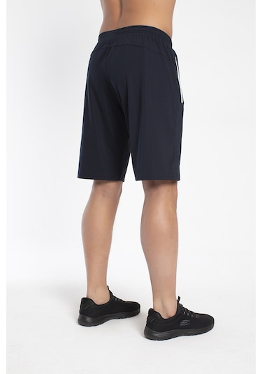 CROZWİSE 3192-01 Astarsız Dalgıç Kumaş Training Erkek Spor Şort Beyaz - Lacivert