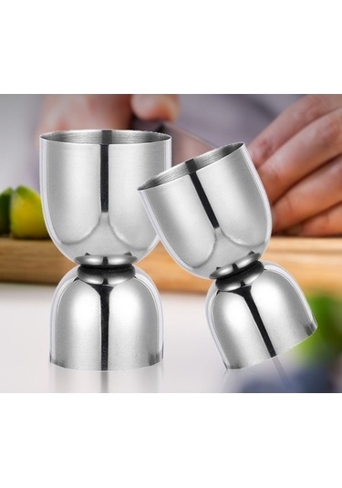 Wondernest Paslanmaz Ons Ölçü Lichen Kapları, Çelik Barmenlik Seti, Zq