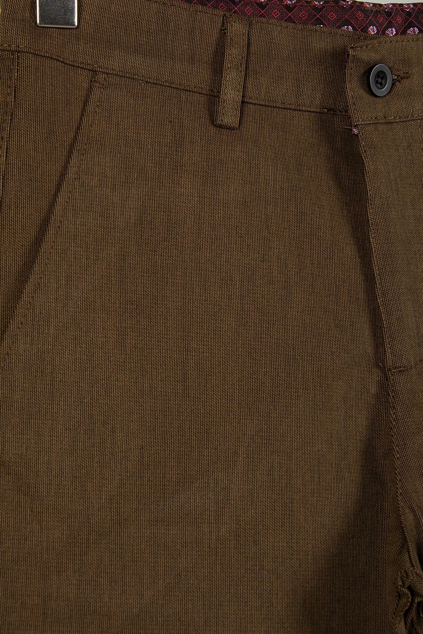 Veaven Erkek Ahşap Kahve Slim Fit Keten Şort Vavn9y-2200196-4 Ahşap Kahve