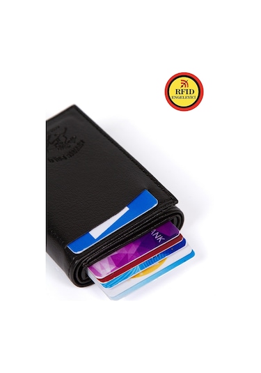 Tuldar Erkek Mekanizmalı Cüzdan Ve Deri Çelik Kasalı Kapaklı Omuz Ve El Çantası 17x22cm Tul513 - Siyah - Gri