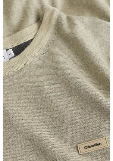 Calvin Klein Bisiklet Yaka Erkek Kazak Yeşil