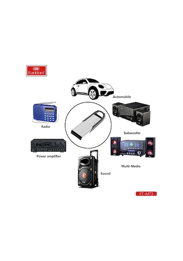 Fuchsia Earldom M73 Bluetooth 5.0 Usb Aux Dönüştürücü - Gümüş