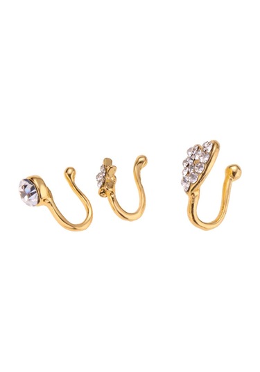 Homyl 3 Adet Charm Kadın Çiçek Pentagram Kristal Metal Altın