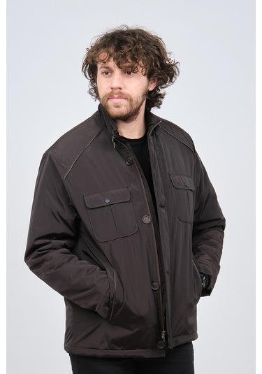 By Serco Erkek Deri Biyeli Kapak Cepli Mont 0620661 Kahverengi-Kahverengi