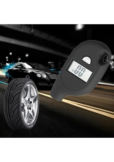 Fastbuy Turcoshop11 1 Adet Lcd Ekranlı Dijital Lastik Basınç Ölçer, Araç Lastiği Hava Basıncı İzleme Aleti Siyah