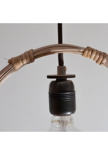 Bambu, Hasır, Rattan Avize Sarkıt: Universe 35Cm - Siyah Takim