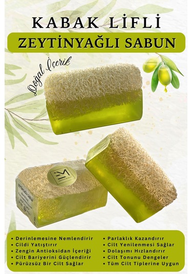 Doğal Kabak Lifli Zeytinyağlı Sabun Zengin Antioksidan İçeriği
