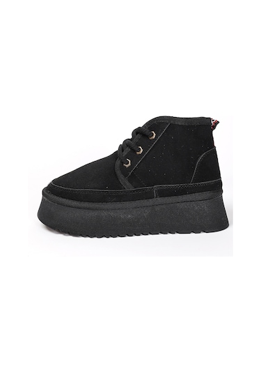 Silvana Kadın Bağcıklı Ugg A010-h61 Siyah