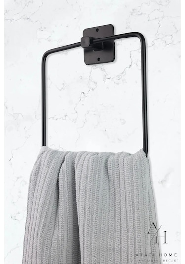 Atacı Paslanmaz 3'lü Set Yapışkanlı Banyo Düzenleyci Duşakabin Şampuanlk Banyo Rafı Wc Kağıtlık Ve Havlu Siyah