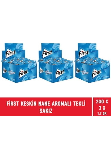 First Keskin Nane Aromalı Tekli Sakız 3 x 200'lü