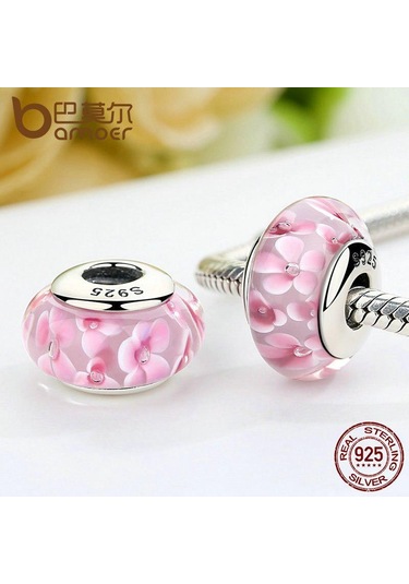 Bamoer 32 Stilleri 925 Ayar Gümüş Efervesans Murano Cam Boncuk Fit Charm Bilezik Z056