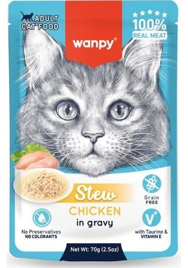 Wanpy Stew Gravy Pocuh Tavuklu Yetişkin Yaş Kedi Maması 70 Gr