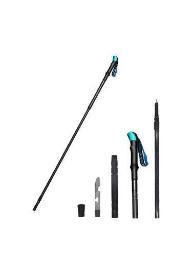 Dağcılık Teleskopik Yürüyüş Bastonları Alüminyum Alaşımlı Dağ Yürüyüşü Sopası Katlanabilir Yürüyüş Bastonu Siyah