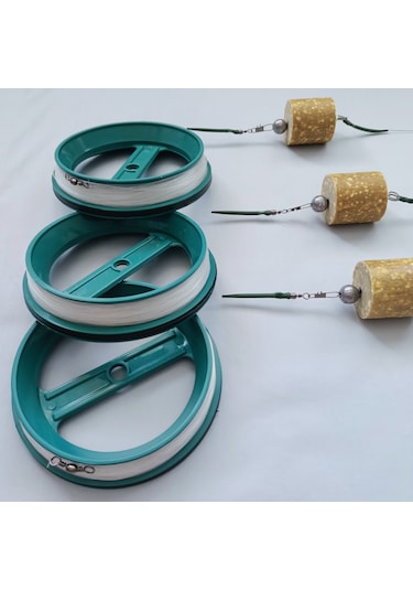 3 Adet Kasnak'lı 100 Mtr Misine'li Sazan Takımı Sarı Pop Up'lı