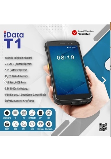 Idata El Terminal Android 5.5" T1 Lite Restaurant Ve Otel Uygulamalarına Özel Pda