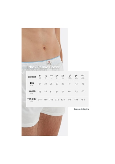 Erdem Siyah 3'lü Penye Boxer 1400 Siyah