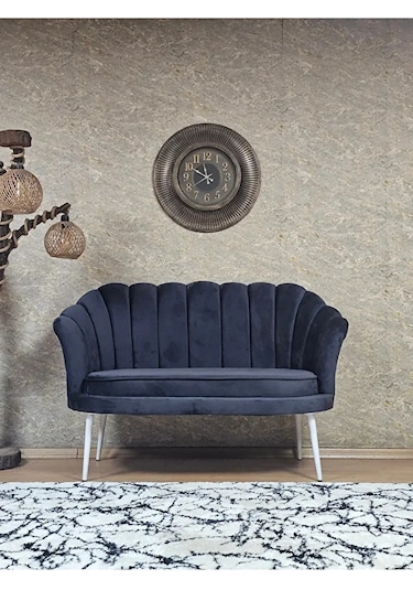 İkili İstiridye Beyaz Boyalı Sivriltme Ayak Çay Seti Koltuk Tekli Çok Renkli