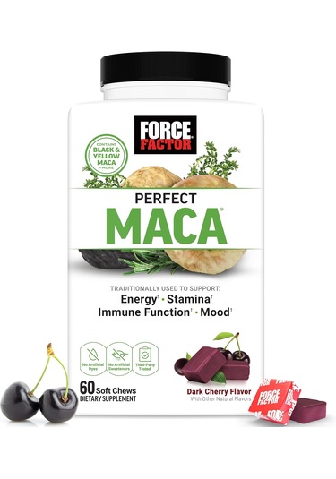 Force Factor Perfect Maca Dım Saffron Black Maca Antioxidants 60 Soft Chews