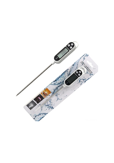 Suofeng Pensil Şekilli Çift Birimli -50 C/+300 C Dijital Gıda Termometresi, Hızlı Ölçüm, Büyük Ekran, Tutma Fonksiyonu, Çelik Sondaj, Mutfak/bar Uygulamalı Beyaz