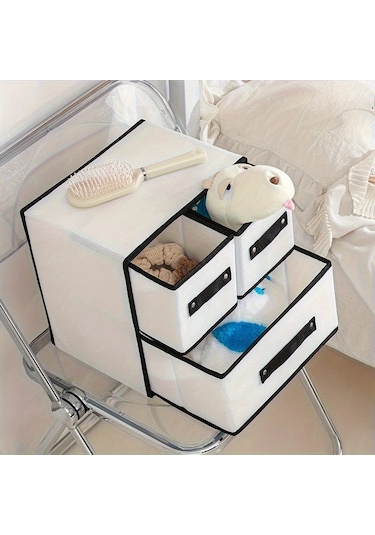 Dashanshop Beyaz 3 Çekmeceli Yumuşak Astarlı İç Çamaşırı Ve Çorap Saklama Organizatörü beyaz