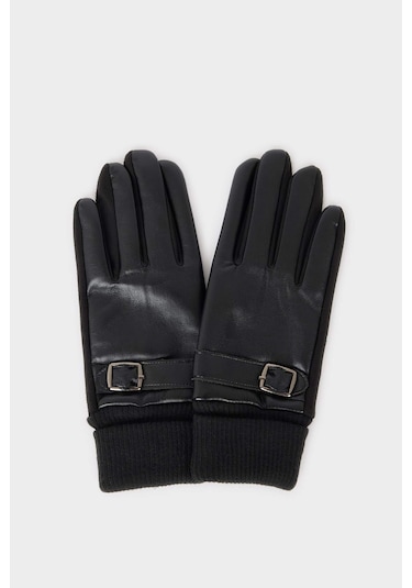 Defacto Kadın Suni Deri Eldiven F3187ax25wnbk26 Siyah